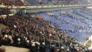 Ajax Amsterdam Fans singing Bob Marleys quotThree Little Birdsquot after game against Schalke 04 [upl. by Jenny]