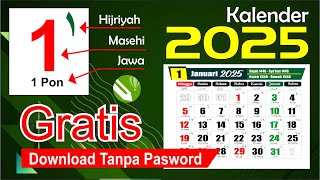 KALENDER 2025  Kalender 2025 lengkap dengan Libur nasional Hijriyah Jawa  Template Download CDR [upl. by Efar]