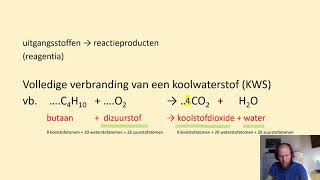 Volledige verbranding van een koolwaterstof KWS in een reactievergelijking butaan O2 → CO2 H2O [upl. by Gurias201]