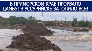 В ПРИМОРСКОМ КРАЕ ПРОРВАЛО ДАМБУ В УССУРИЙСКЕ ЗАТОПИЛО ВСЁ [upl. by Allyn945]