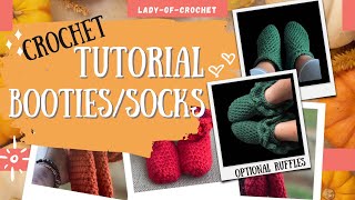 CROCHET BOOTIES TUTORIAL [upl. by Janik]