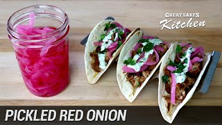 Easiest Pickled Red Onions  Best Recipe for Tacos [upl. by Aicak]