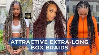 😍 WAIST LENGTH to FLOOR LENGTH Box Braids Hairstyles [upl. by Ianteen849]