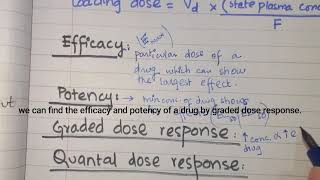 Pharmacodynamics part 2  graded dose response  quantal dose response efficacy potency [upl. by Emelia620]