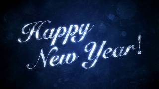 Happy New Year on Blue  HD Background Loop [upl. by Domash508]