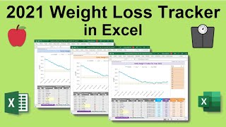 Excel Daily Weight Loss Tracker Spreadsheet to track Weight Loss or Weight Gain Goals for Year 2021🍎 [upl. by Ludwig]