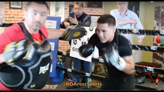 Oscar Valdez media workout preparing for Evgeny Gradovich [upl. by Yanehs]