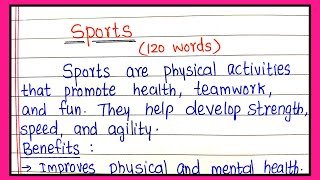 Sports Essay in English  Essay on Sports  English Essay Writing About Sports [upl. by Dorren296]