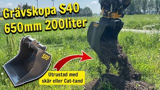 SRF Grävskopa S40 200liter tand [upl. by Hoopes926]