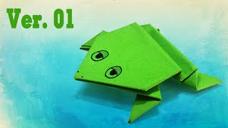 Kids easy origami  How to make a jumping frog ver1 [upl. by Sarena]