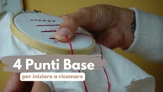 4 PUNTI BASE PER RICAMARE LETTERE  Tutorial per principianti ricamo a mano ricamo embroidery diy [upl. by Anoblav]