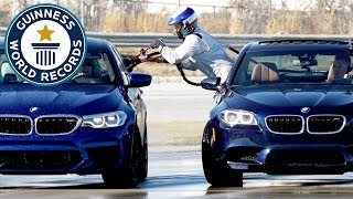 BMW set two record titles in incredible drifting event  Guinness World Records [upl. by Ahsikad]