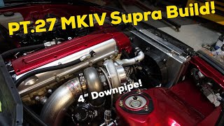 PT27 MKIV Toyota Supra Build  Custom 4quot Downpipe [upl. by Anelle]