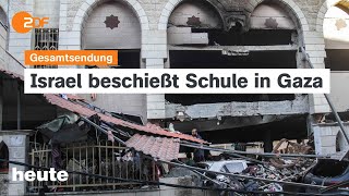 heute 1900 Uhr vom 100824 Bombenangriff auf Schule in Gaza Euphorie bei den USDemokraten [upl. by Rucker264]