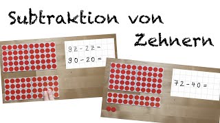 Subtraktion von ganzen Zehnern Klasse 2 Minusaufgaben  Erklärfilm Distanzlernen Homeschooling [upl. by Gonzales]