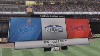 MLB 2021 NLCS Game 3 Dodgers vs Braves PS4 [upl. by Nosnhoj976]