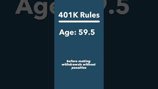 401K Withdrawal Rules [upl. by Delwin267]