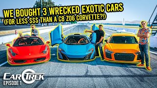 We Bought 3 Cheap Wrecked Exotic Cars For Less  Than A C8 Z06 Corvette  Car Trek S9E1 [upl. by Ronny]