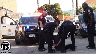 Copwatch  Gang Unit Foot Pursuit Suspect Caught  Cops Fetch Dope Over Fence [upl. by Jehoash891]