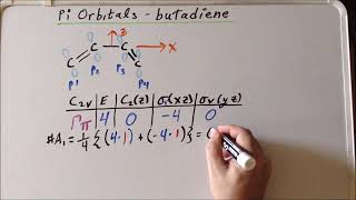 Projection operator method pi MOs of butadiene [upl. by Addison850]