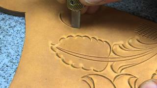 Carving leather by hand with Barry King swivel knife  Leathercraft Secrets [upl. by Nelak]