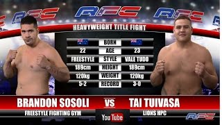 AFC 16  Brandon Sosoli Vs Tai Tuivasa  Heavyweight Title Fight  AFCMMAFIGHTING [upl. by Otsenre]