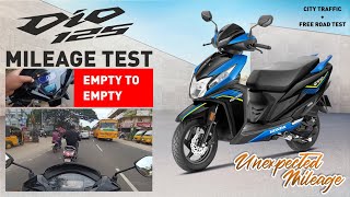 Honda Dio 125 Mileage Test Video Dio 125 Mileage 125cc  Scooter  Ride Review  New [upl. by Gschu872]