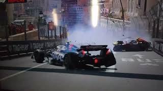 Sergio Perez Suffers Serious Accident in F1  Incredible Collision in Monaco [upl. by Runkle]