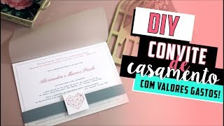 Como fazer Convite de Casamento Simples DIY  Faça você mesmo  Tutoriais casamento [upl. by Jat510]