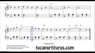 Sobre las Olas Partitura Fácil de Piano Principiantes en Do Mayor [upl. by Charley]