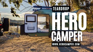 Hero Camper Tour  Hero Camper Review  New 2023 Hero Camper Tear Drop review  Snow Peak Set Up 4K [upl. by Anen]