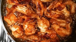 HOW TO COOK PANFRIED CHICKEN WINGS JUICY MOIST amp TENDER HONEYGLAZED [upl. by Miguela]