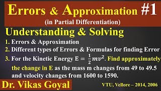 Errors amp Approximations 1 in Hindi Imp  Definition  Formulas  Partial Differentiation [upl. by Imray]