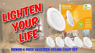 Bickon 6 Piece Recessed Ceiling Light Set Review [upl. by Innaig]