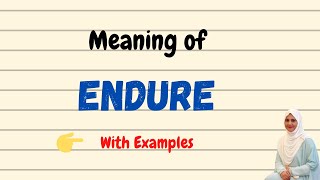 Daily vocabulary  Endure Meaning  Vocabgram [upl. by Simaj588]