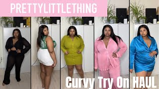 Huge PRETTYLITTLETHING Spring Try On Haul Curvy Girl  PLT Plus NYASIA J PrettyLittleThing [upl. by Kahn70]