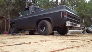 85 C10 sbc 350 spintech pro street 6000 mufflers [upl. by Asilanom]