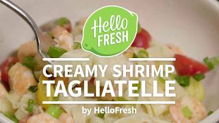 20Min Creamy Shrimp Tagliatelle with Heirloom Tomatoes by HelloFresh [upl. by Oakes]