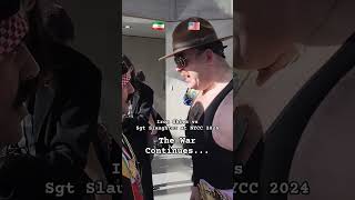 Sgt Slaughter and the Iron Shiek Still Bickering at nycc wrestling wrestlemania wwe cosplay [upl. by Hyams384]