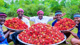 RAMBUTAN FRUIT  100 KG Rambutan Fruits for Cooking Fruit Pickle Recipe  Curd Rice amp Pickle Recipe [upl. by Soo468]