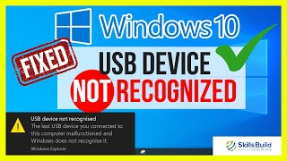 🔥 How to Fix USB Device Not Recognized in Windows 10 FAST [upl. by Lrac963]