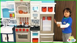 Ryan Pretend Play with Kitchen Food Toy Cooking Playset [upl. by Ninazan]