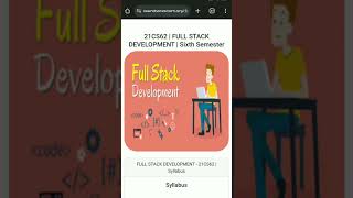 VTU Full Stack Development 21CS62 [upl. by Aleiram]