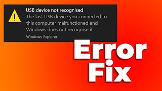 How To Solve USB Device Not Recognized Fix  USB Device Not Recognized in Windows 11102024 [upl. by Higginbotham]