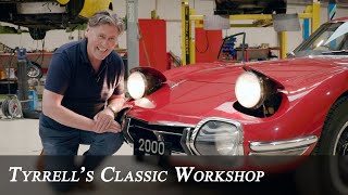 Toyota 2000GT  Bond Car or Kawaii Shockwave  Tyrrells Classic Workshop [upl. by Achilles]