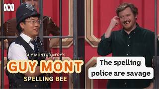 Aaron Chen transforms into spelling cop  Guy Montgomerys Guy Mont Spelling Bee  ABC TV  iview [upl. by Ynelram]