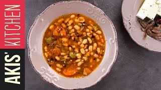 Greek White Bean Soup  Fasolada  Akis Petretzikis [upl. by Aidnahs]