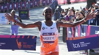 Abdi Nageeye of Netherlands wins the mens race at the New York City Marathon [upl. by Ahseki]