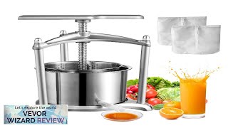 VEVOR Fruit Wine Press 16 Gallon6L 2 Stainless Steel Barrels Manual Juice Review [upl. by Mezoff814]