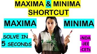 MAXIMA AND MINIMA SHORTCUTTRICK FOR NDAJEECETsCOMEDKSOLUTION IN 5 SECONDS [upl. by Arykat]